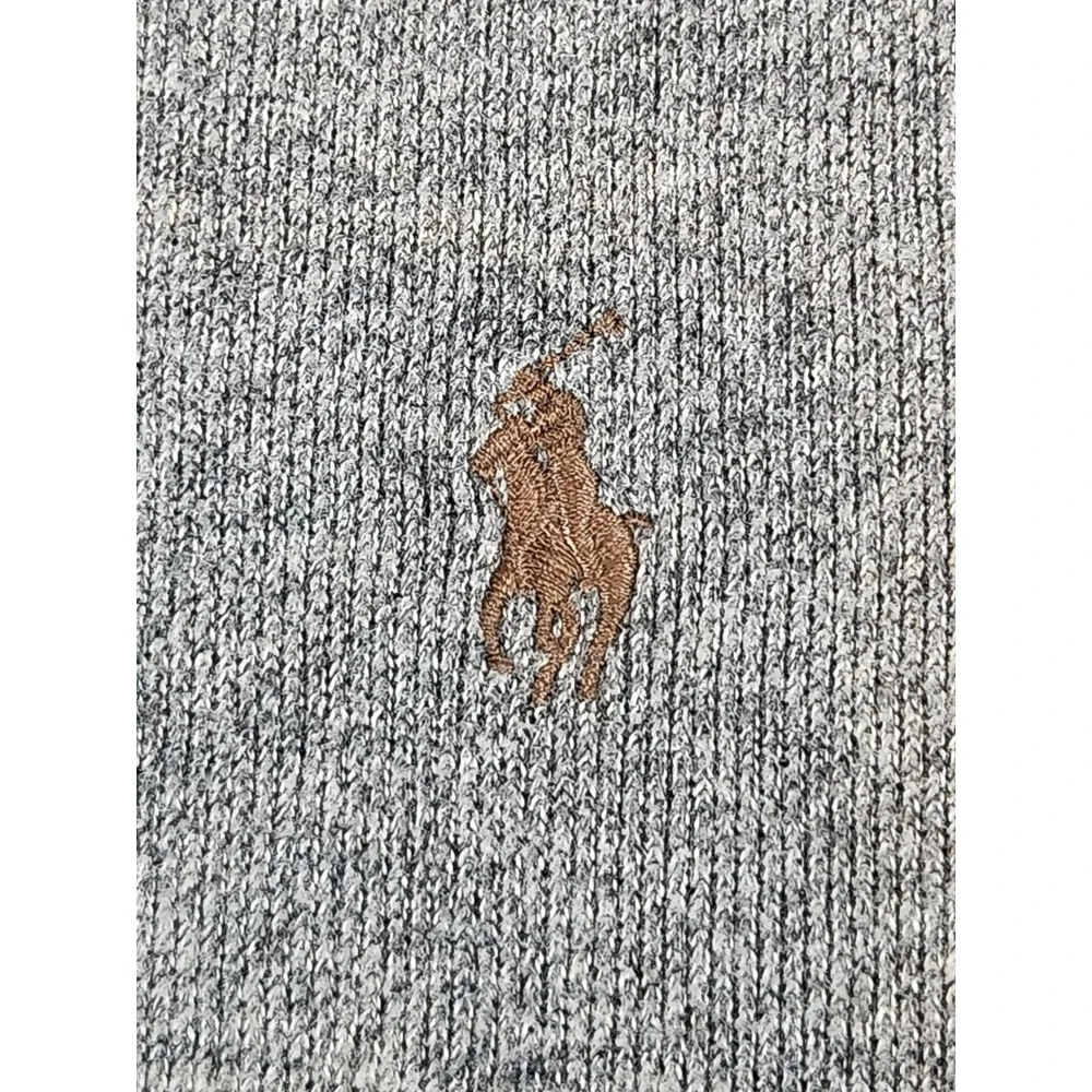 Polo Ralph Lauren Quarter Zip Sweater Mens L Gray Heather Knit Mock Neck